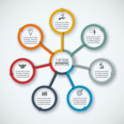 Infographic circle template with 6 steps Vector Image