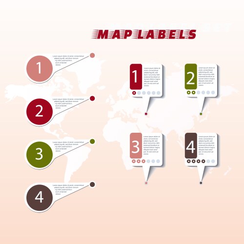 Set of colorful map markers pointer vector image