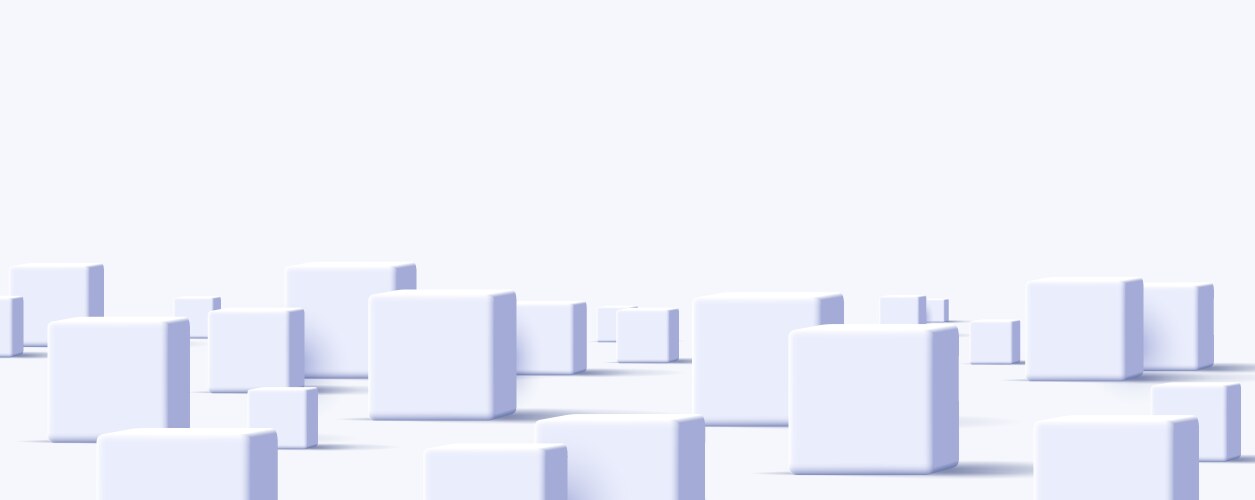 abstract background with 3d white cubes vector