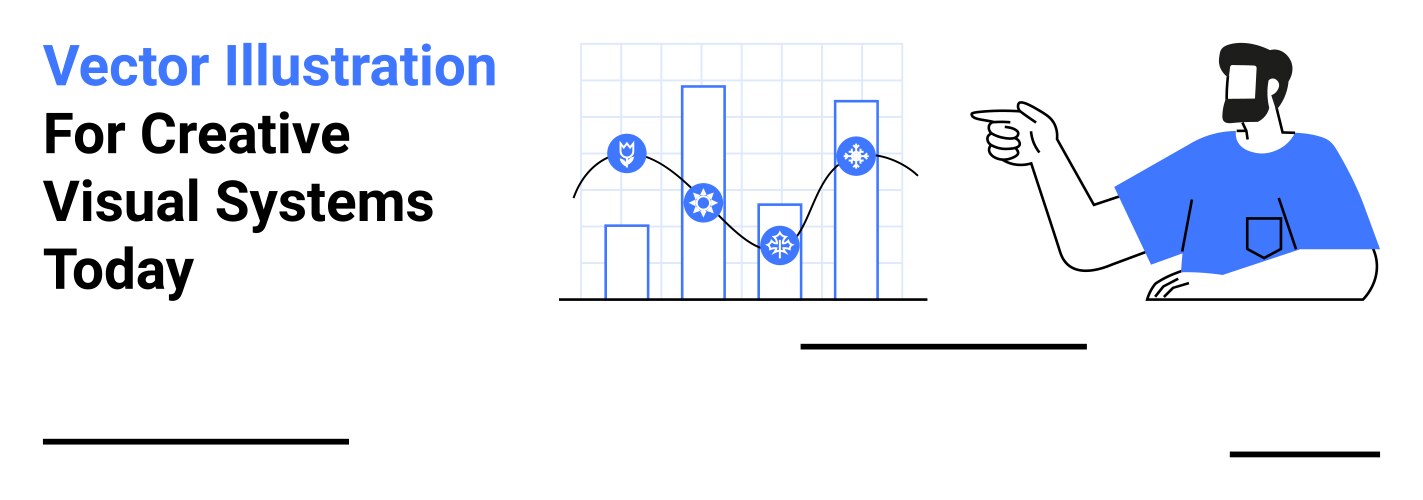 Man gesturing towards data graph with gear vector image