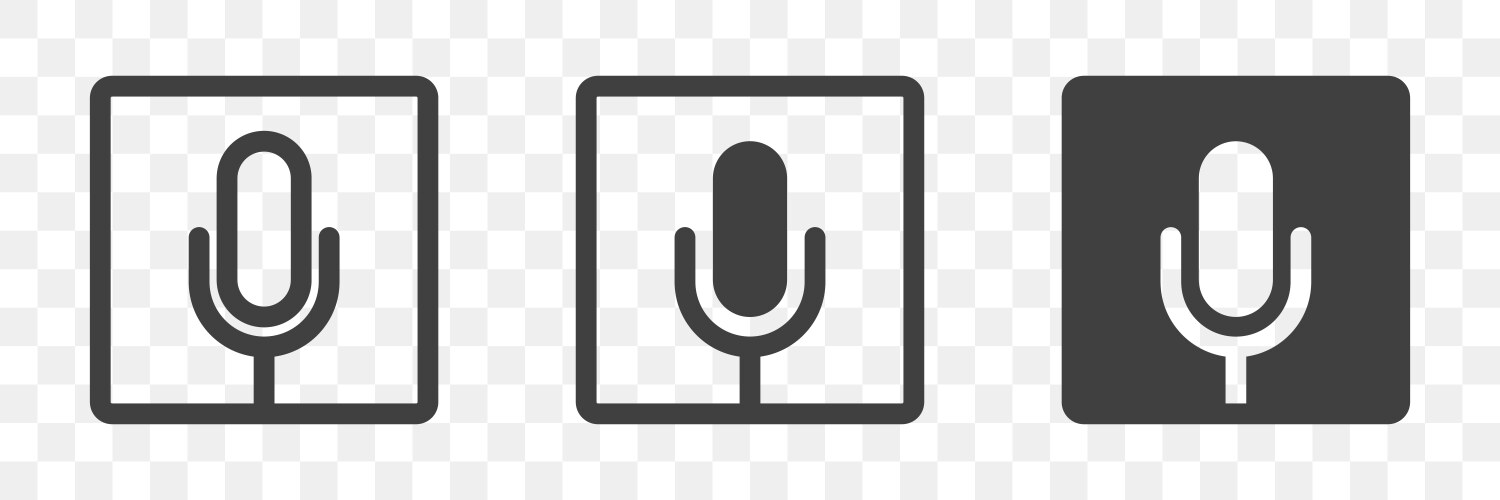 Microphone icon in three variants a simple image vector image
