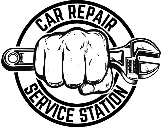 Car Repair Service - Hand with Wrench Vector Image