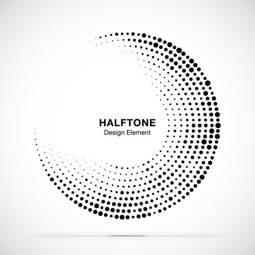 Black abstract halftone logo design element Vector Image