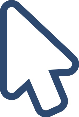 Arrow pointer on computer monitor screen vector image