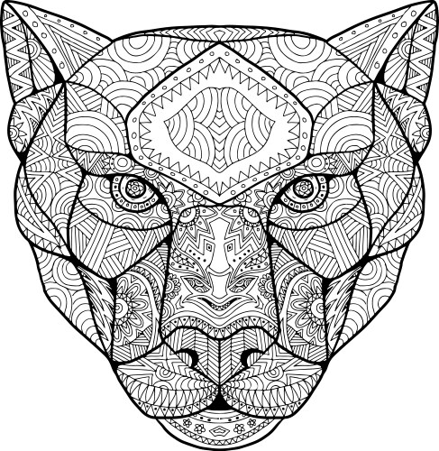 Black Panther Mandala Vector Image