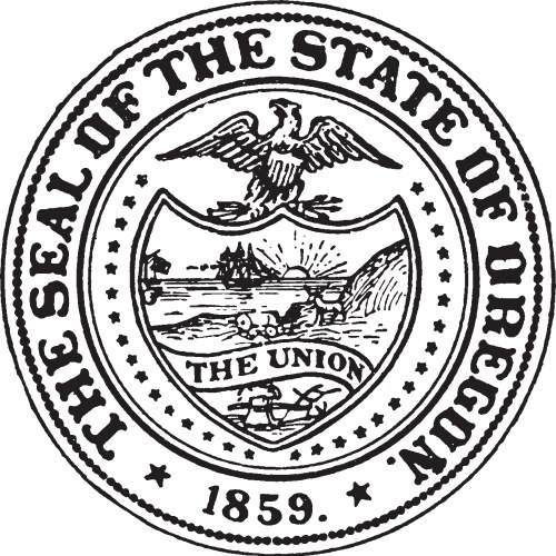 Oregon State Great Seal Vintage Engraving Vector Image