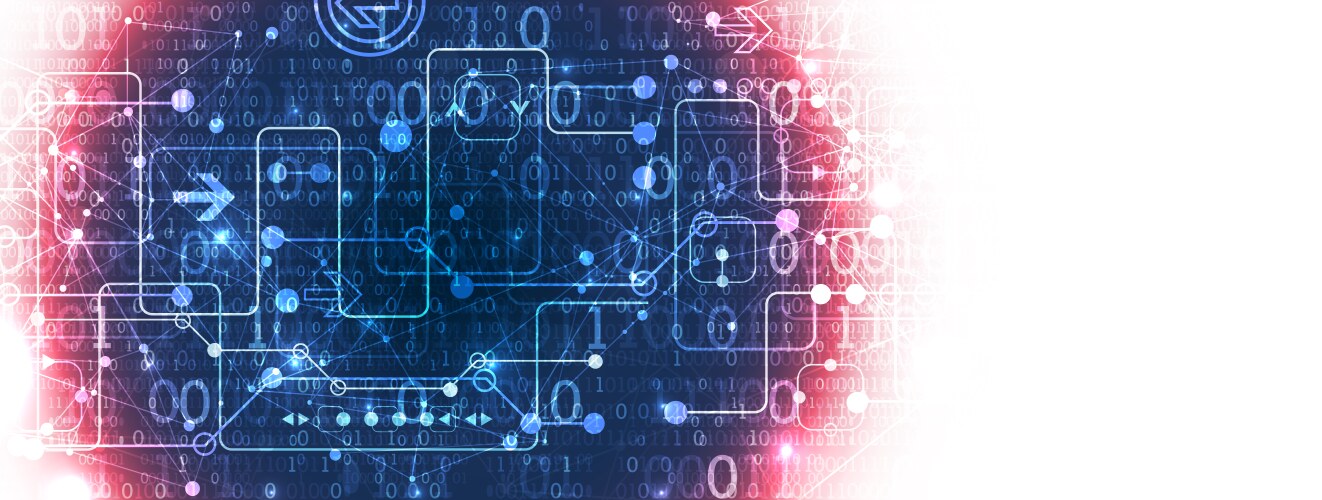 abstract technology concept with binary code vector