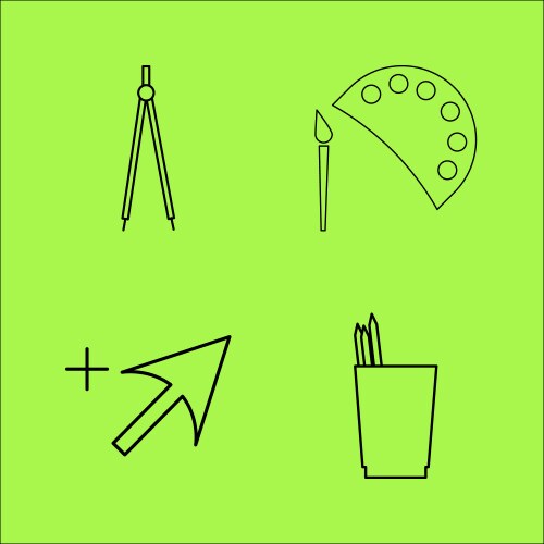 Design elements simple linear outline icon set vector image