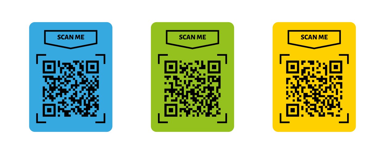 Scan me qr code design for payment text vector image