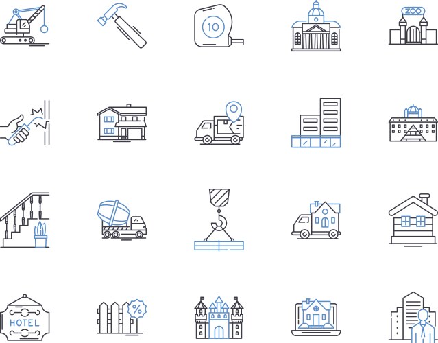 Form line icons collection input layout fields vector image