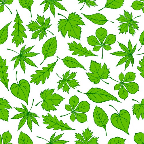 Green leaves seamless pattern background Vector Image