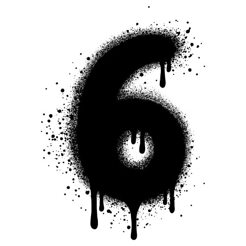 Number graffiti 6 Vector Images & Graphics for Commercial Use