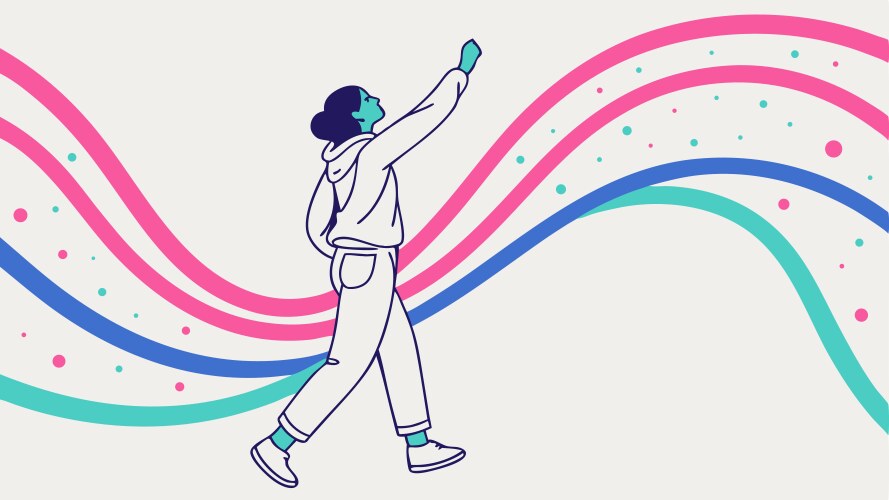 Agile person running with dynamic motion trails vector image