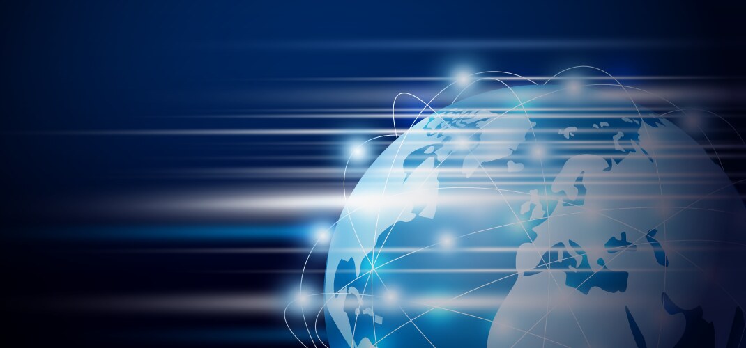 Global network connection design with copy space vector image