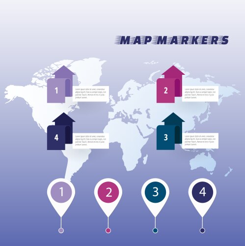 Set of colorful map markers pointer vector image