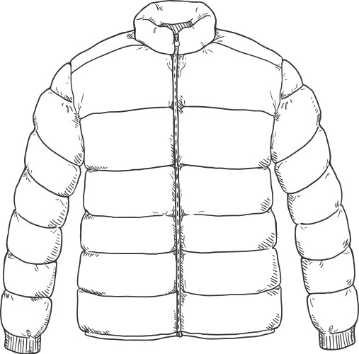 Sketch down jacket Vector Image