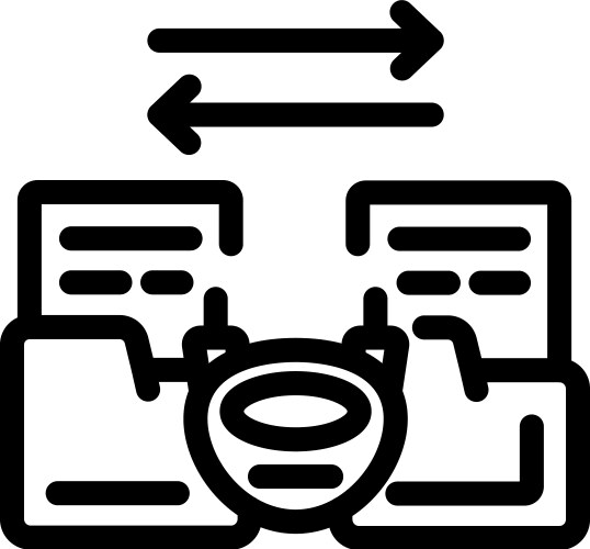 Decentralized database synchronization system icon vector image