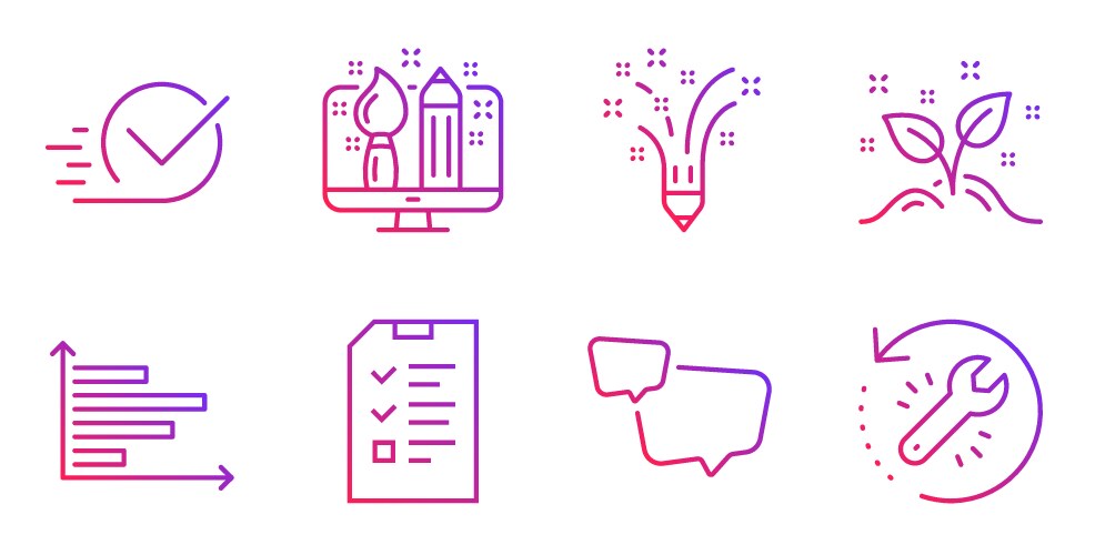 Startup concept speech bubble and checkbox icons vector image