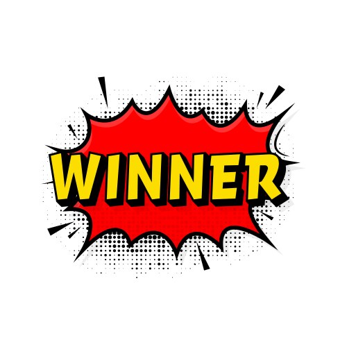 3d retro winner for banner design win prize pop vector image