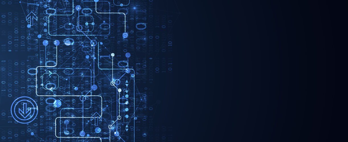 Abstract technology concept with binary code vektorbild