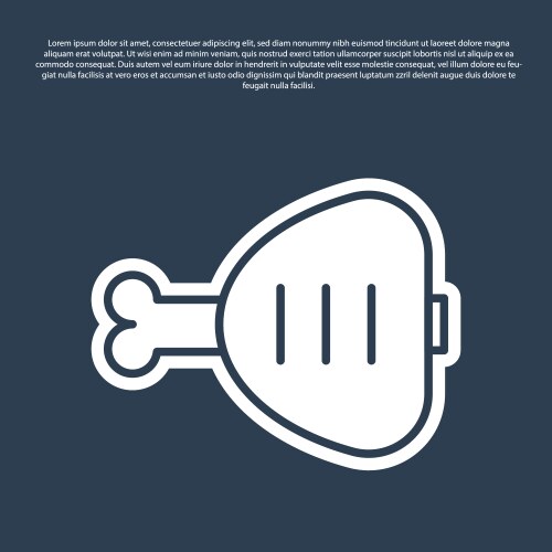 Blue line chicken leg icon isolated on Vector Image