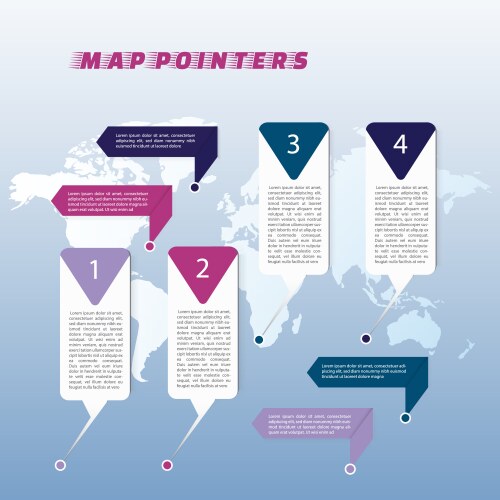 Set of colorful map markers pointer vector image