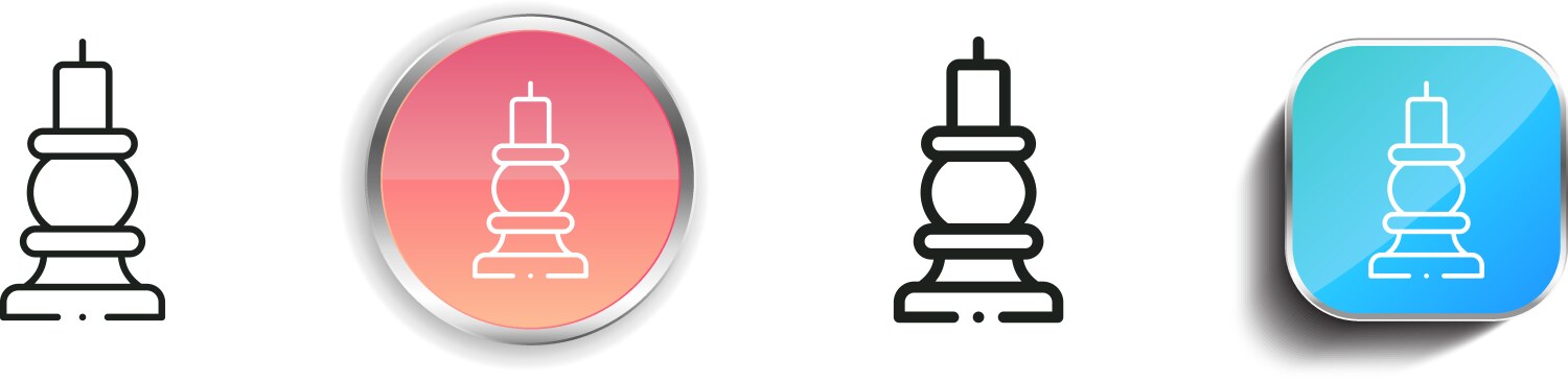 Candelabrum icon thin linear regular and button vector image