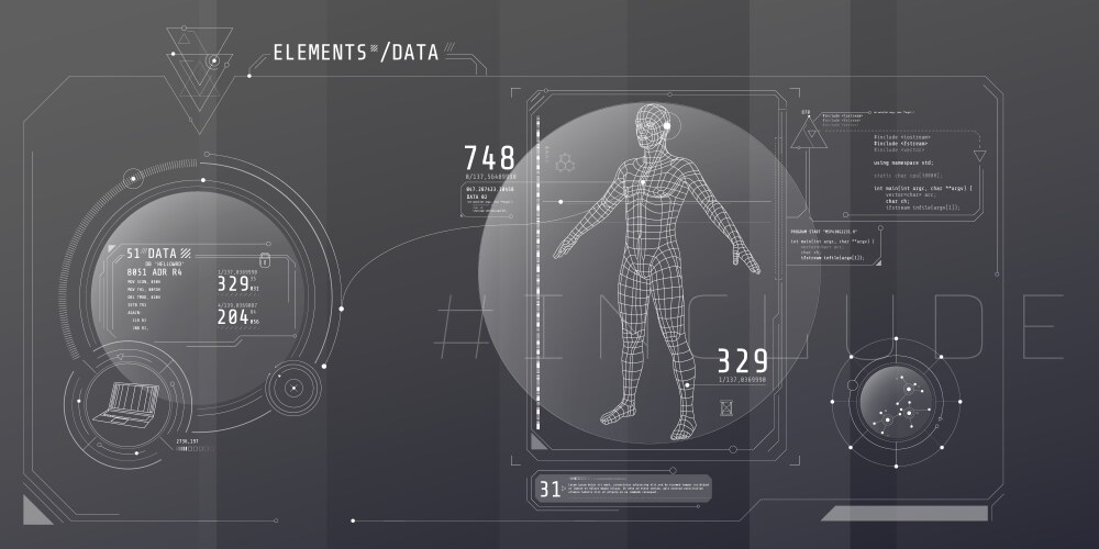 Interface Design Computer Vision Identification technologies interface schema Vector Image