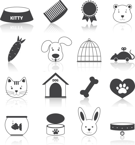 Dog and puppy heads set Royalty Free Vector Image