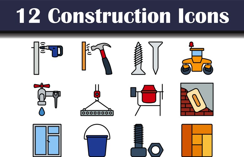Construction icon set Royalty Free Vector Image