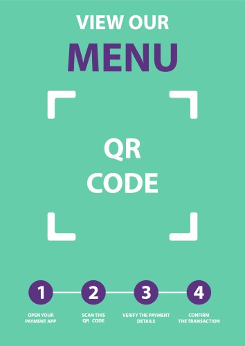 View our menu use smartphone for scan qr code vector image