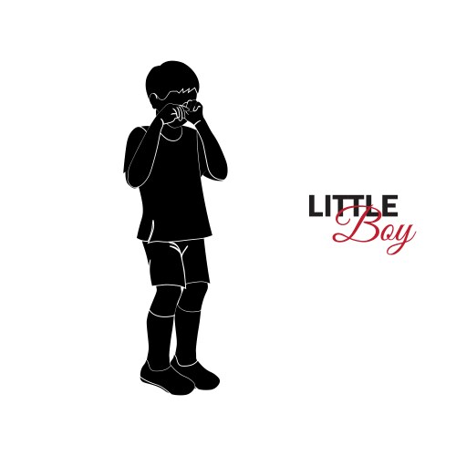 Crying Little Boy Vector Image