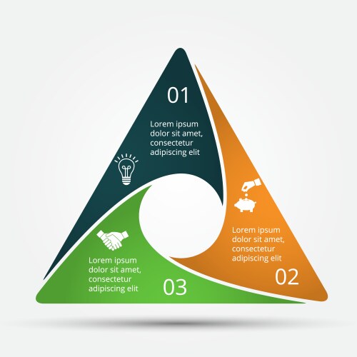 Triangle infographic template for diagram graph Vector Image