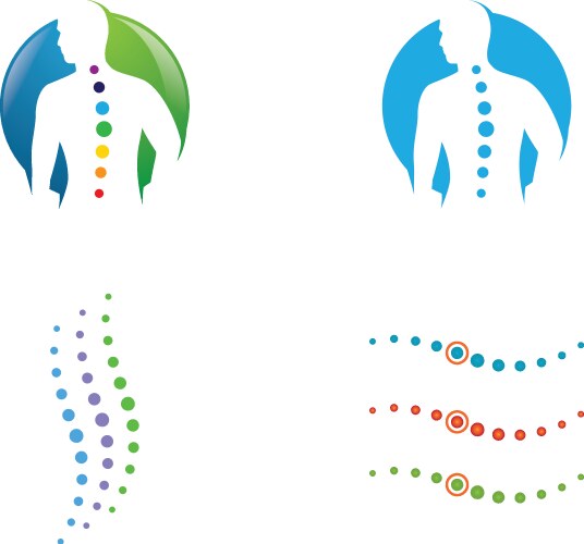 Spinal Alignment Symbol Orthopedic and spine symbol set Royalty Free Vector Image