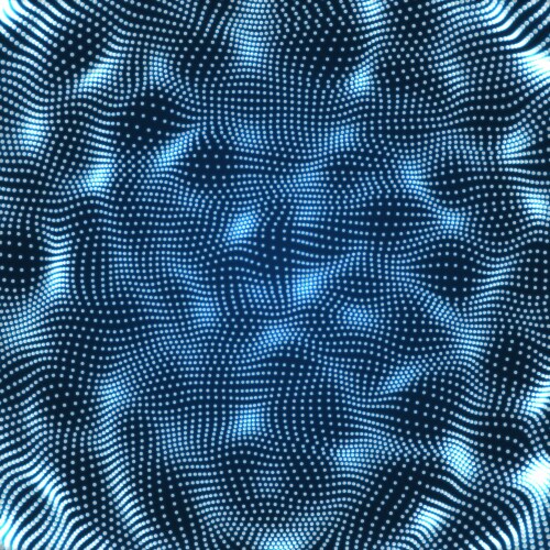 Array with dynamic particles 3d futuristic vector image