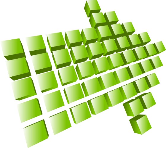 3d perspective arrow pointer icon cursor shape vector image