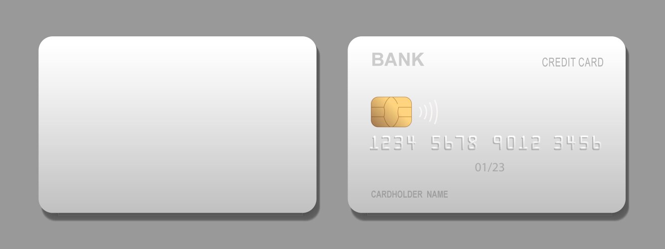 realistic white credit card mockup vector