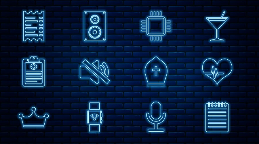Set line notebook heart rate processor with cpu vector image