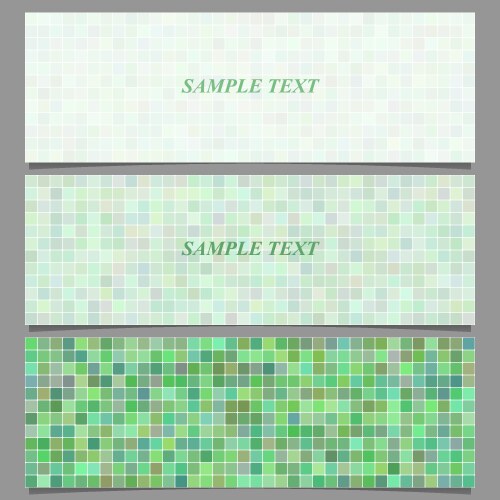 Abstract square pattern banner background set vector image