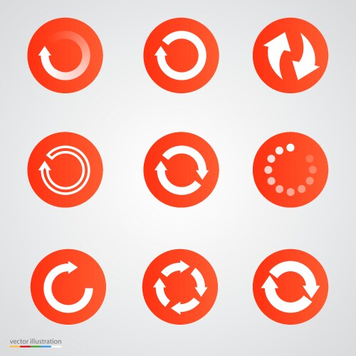 Refresh loading or repeat arrow set vector image