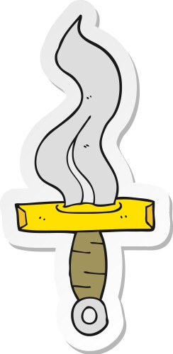 Sticker of a cartoon dagger Vector Image