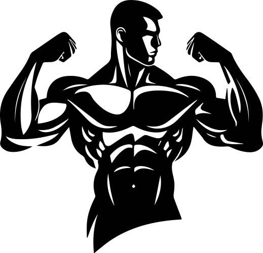 A muscular man in black and white Vector Image
