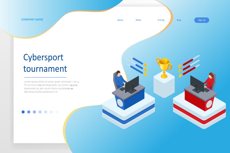 isometric cybersports competition cybersport vector image