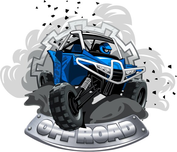 Off-Road ATV Logo - Dirt & Smoke Vector Image