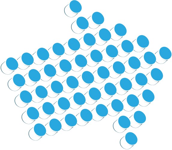 3d perspective arrow pointer icon cursor shape vector image