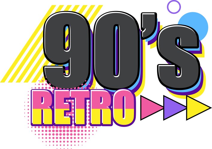 90s retro banner template vector