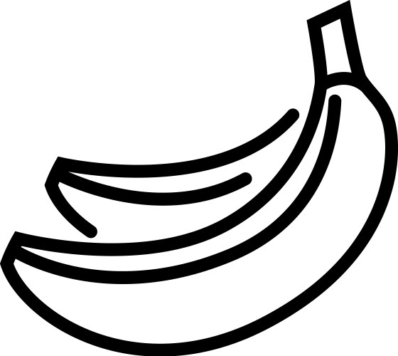 Banana Line Art Icon Vector Image
