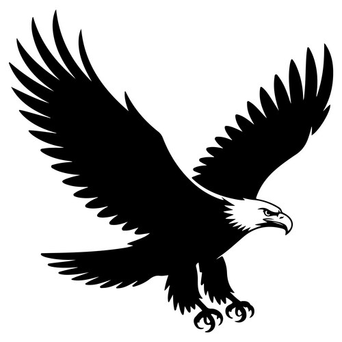 Patriotic Bald Eagle Silhouette Vector Image