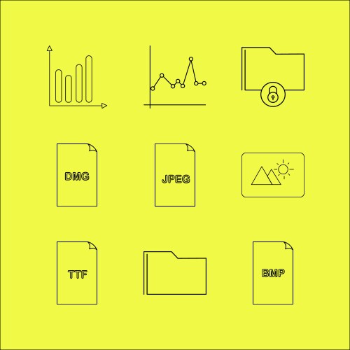 Files and folders linear icon set simple outline vektorbild