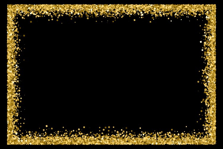 Gold Glitter Frame Texture Vector Image